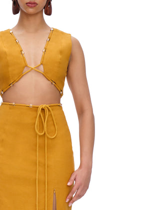 VELA MIDI DRESS - MUSTARD