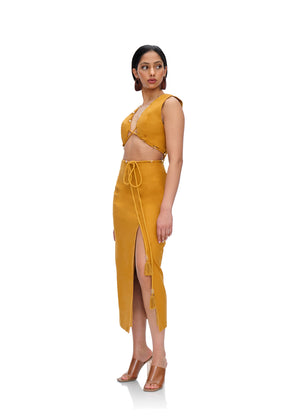 VELA MIDI DRESS - MUSTARD