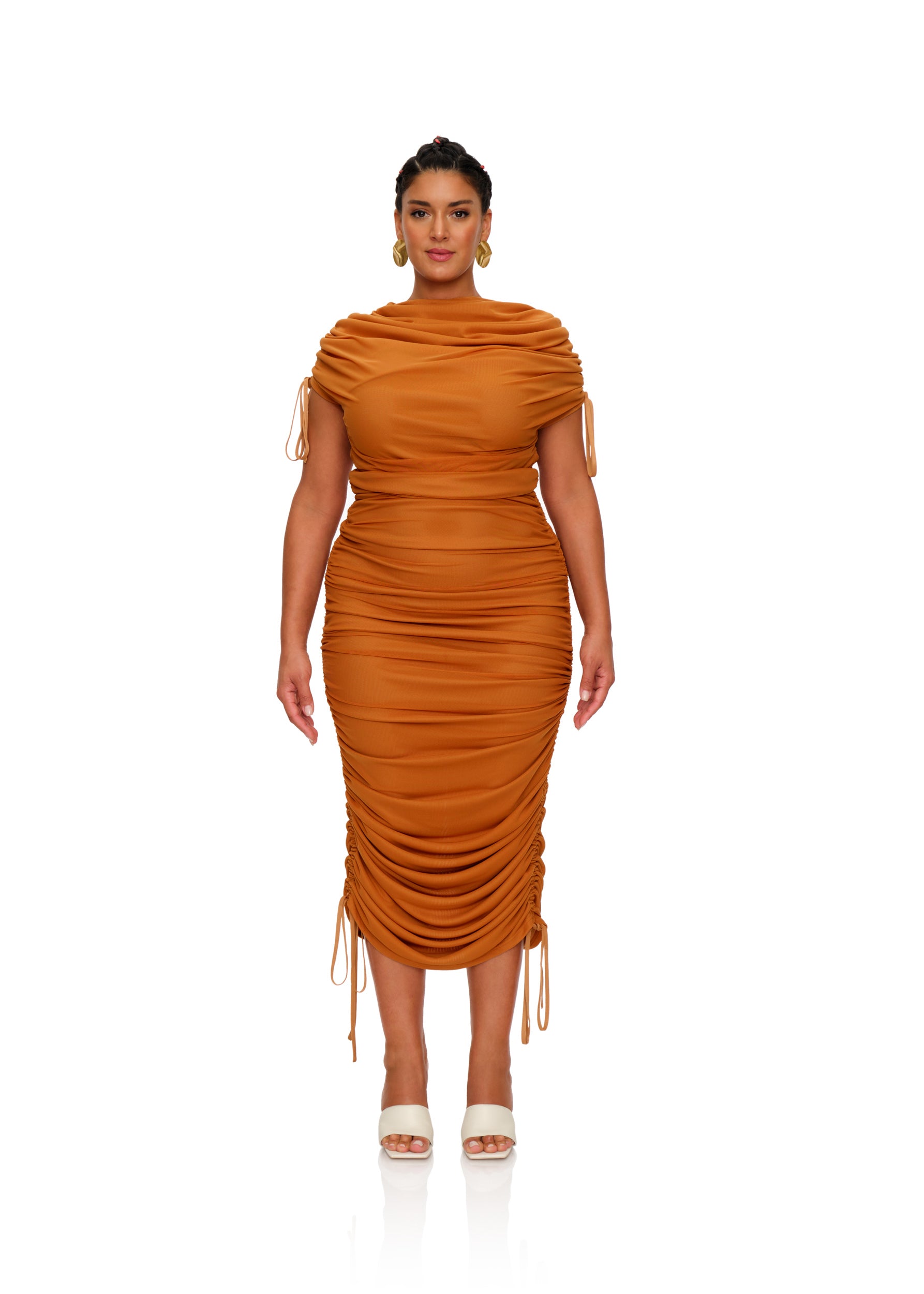 ANDREA IYAMAH RATU MESH DRESS - CARAMEL – Andrea Iyamah