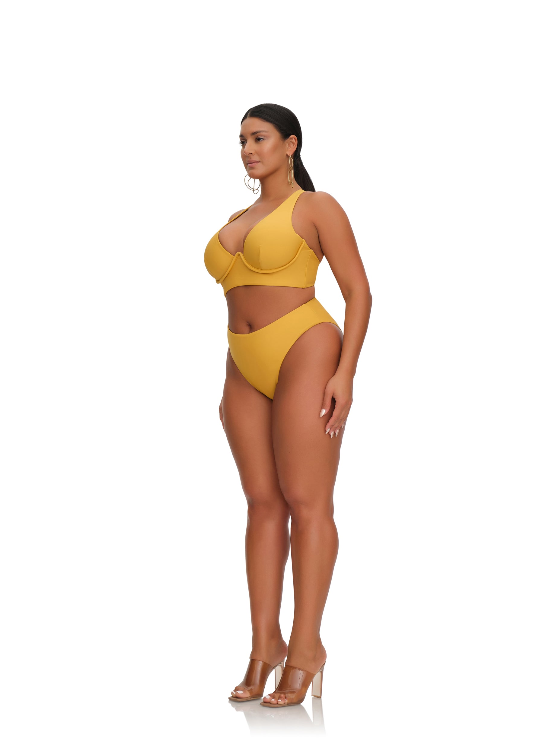 Mustard yellow outlet swimsuit plus size